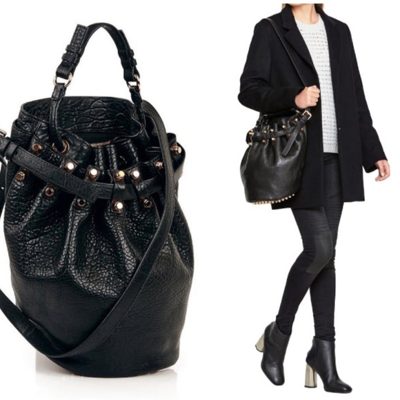 Alexander Wang Handbags - ALEXANDER WANG, Pebbled Lambskin Diego Bucket Bag